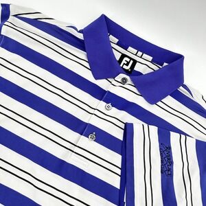 FootJoy‎ Golf Polo Shirt Men's Striped Riverplace Country Club FJ Logo